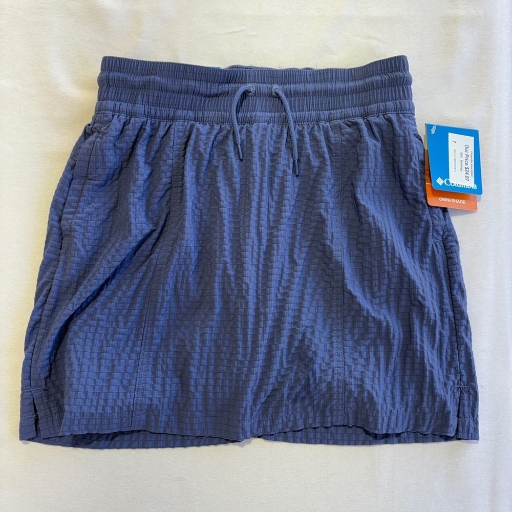 Columbia Blue Elastic Waist Skirt Golf Skort Size XS NWT